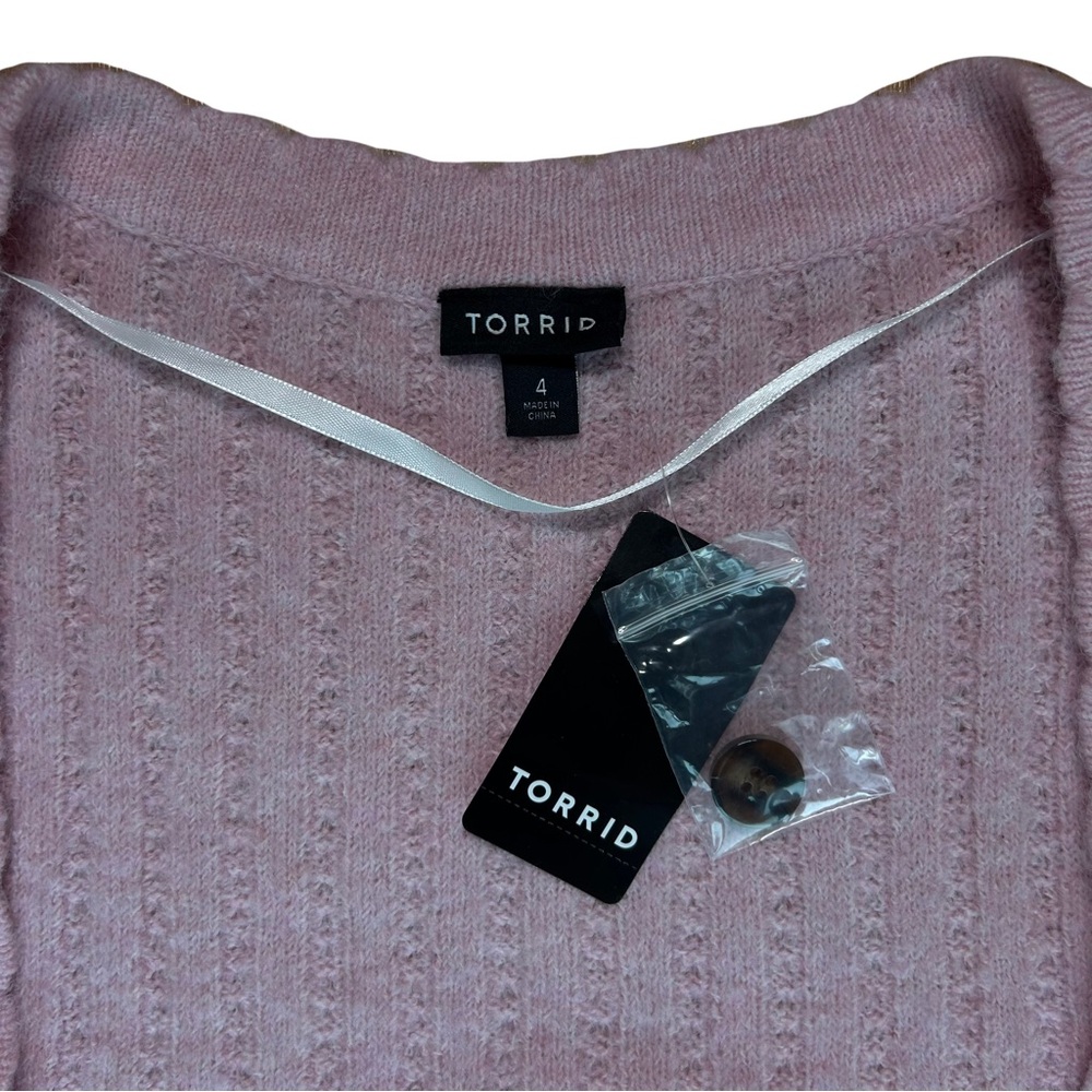 NWT Torrid Pink Vegan Cashmere Pullover Square Neck Sweater - Picture 3 of 5